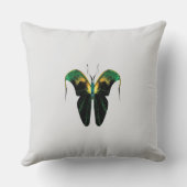 Emerald Flame Butterfly – Surreal Nature Form Kussen (Achterkant)
