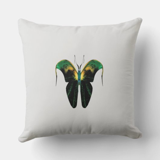 Emerald Flame Butterfly – Surreal Nature Form Kussen (Achterkant)