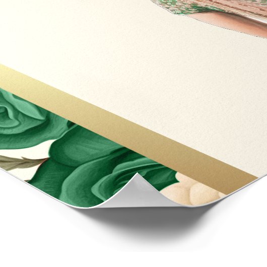 Emerald Floral Anand Karaj Bruiloft Welkomstbord Poster (Hoek)