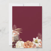 Emerald Floral bruiloft receptie Uitnodigen Kaart (Achterkant)