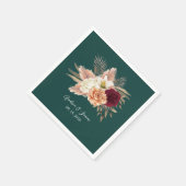 Emerald Floral bruiloft servetten (Hoek)