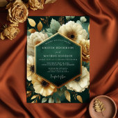 Emerald Floral Opulence Wedding Kaart