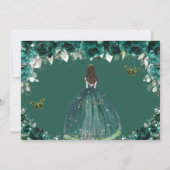 Emerald Floral Princess Quinceañera Save the Date (Achterkant)