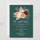 Emerald Floral Repetitie Diner Uitnodigen Kaart (Voorkant)