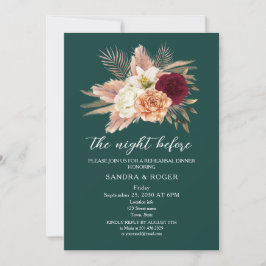 Emerald Floral Repetitie Diner Uitnodigen Kaart