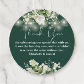 Emerald Floral String Lights Dank u bruiloft Bedankjes Labels (Achterkant)