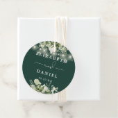 Emerald Floral String Lights Dank u bruiloft Bedankjes Labels (In situ)