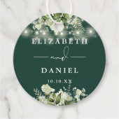 Emerald Floral String Lights Dank u bruiloft Bedankjes Labels (Voorkant)