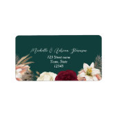 Emerald Floral Wedding Retour Adres Label (Voorkant)