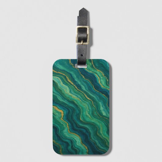 Emerald Flow Marble Texture Bagagelabel (Voorkant (verticaal))