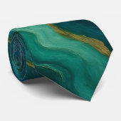 Emerald Flow Marble Texture Stropdas (Opgerold)
