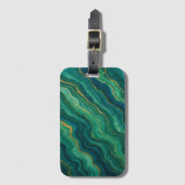 Emerald Flow Marmer Textuur Bagagelabel (Voorkant (verticaal))