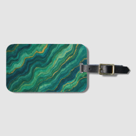 Emerald Flow Marmer Textuur Bagagelabel