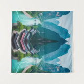 Emerald Flow: wandtapijt van de Schilderachtig Mou Wandkleed (Voorkant (horizontaal))