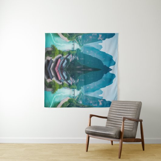 Emerald Flow: wandtapijt van de Schilderachtig Mou Wandkleed (In Situ (horizontaal))