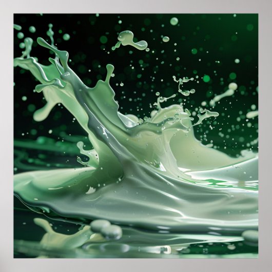 Emerald Fluid Dynamics Splash-Poster Poster (Voorkant)