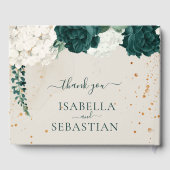 Emerald Foliage Blush Rose Wedding Gastenboek (Achterkant)