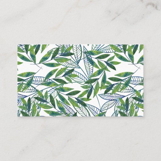 Emerald Foliage Pattern - Therapeut Visitekaartje (Achterkant)