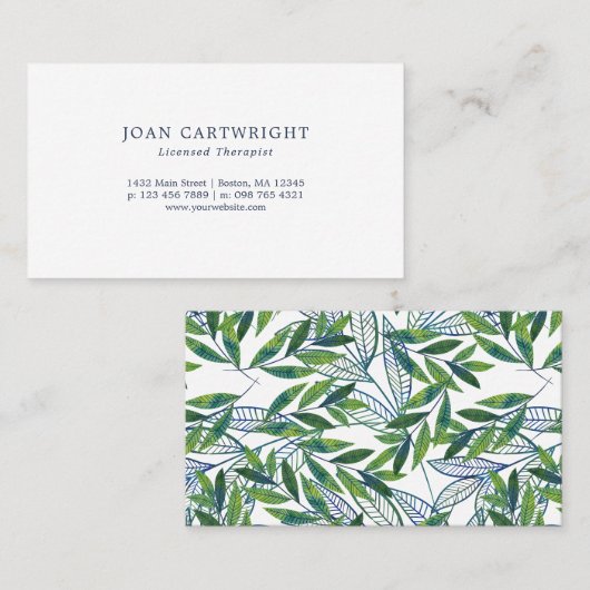 Emerald Foliage Pattern - Therapeut Visitekaartje (Voorkant / Achterkant)