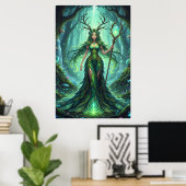 Emerald Forest Goddess – Enchanted Nature Queen Poster (Thuiskantoor)