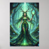Emerald Forest Goddess – Enchanted Nature Queen Poster (Voorkant)