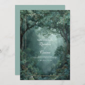 Emerald Forest Gold Frame Misty Woodland Kaart (Voorkant / Achterkant)
