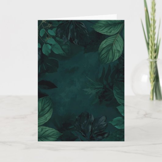 Emerald Forest Mood – Deep Green Botanical Design Kaart (Voorkant)