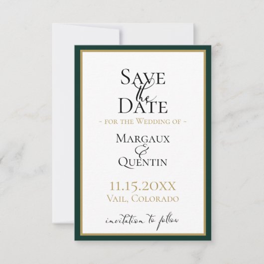 Emerald Forest Save the Date Aankondiging (Voorkant)