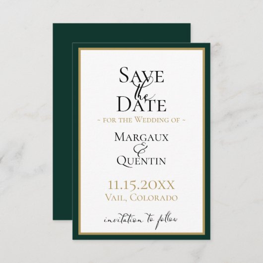 Emerald Forest Save the Date Aankondiging (Voorkant / Achterkant)