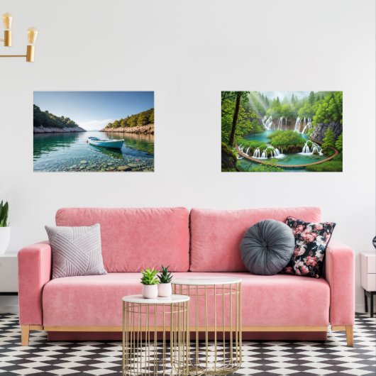Emerald Forest Waterfalls and  Muurkunst Sets (Woonkamer)