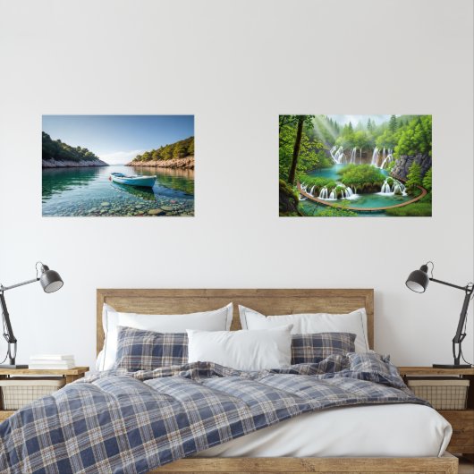 Emerald Forest Waterfalls and  Muurkunst Sets (Slaapkamer)