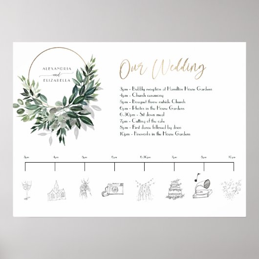 Emerald Forest Wedding-poster Poster (Voorkant)