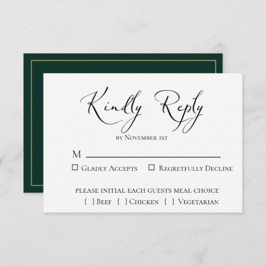 Emerald Forest Wedding RSVP-kaart RSVP Kaartje (Voorkant / Achterkant)