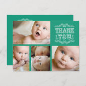  Emerald Foto Baby Bedankt Post Kaart (Voorkant / Achterkant)