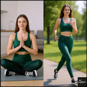 Emerald Fragmented Abstract Black Ombre Pattern Leggings