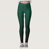 Emerald Fragmented Abstract Black Ombre Pattern Leggings (Voorkant)