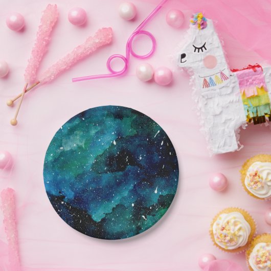 Emerald Galaxy Papieren Bordje (Feest)