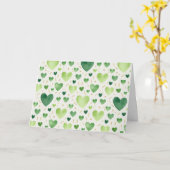Emerald Garden Watercolor Hearts Kaart (Gele Bloem)