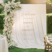 Emerald Garden Wedding Welcome Tapestry Sign Wandkleed