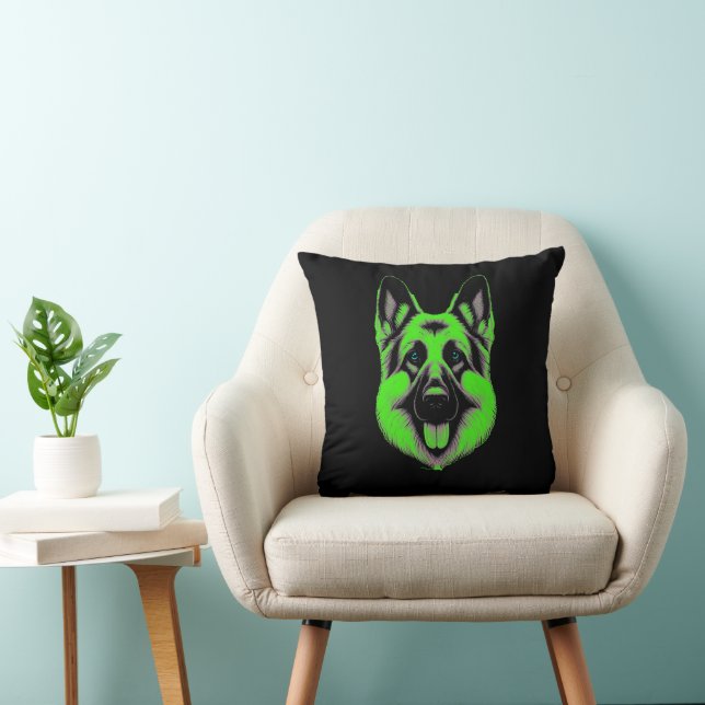 Emerald Gaze German Shepherd  Kussen (Stoel)
