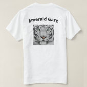 Emerald Gaze Witte Tijger Grafische T-Shirt (Design achterkant)