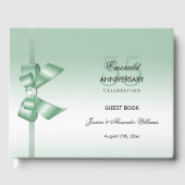 Emerald Gem Bow & Ribbon 55th Wedding Jubileum Gastenboek (Voorkant)