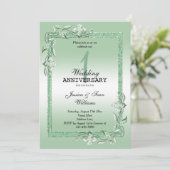 Emerald Gem & Glitter 1st Wedding Kaart (Staand voorkant)