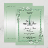 Emerald Gem & Glitter 1st Wedding Kaart (Voorkant / Achterkant)