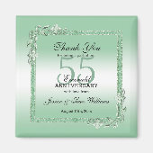 Emerald Gem & Glitter 55th Wedding Jubileum Magneet (Voorkant)