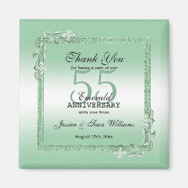 Emerald Gem & Glitter 55th Wedding Jubileum Magneet
