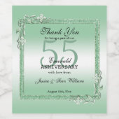 Emerald Gem & Glitter 55th Wedding Jubileum Wijn Etiket (Enkel label)