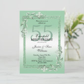 Emerald Gem & Glitter 55th Wedding Kaart (Staand voorkant)