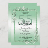 Emerald Gem & Glitter 55th Wedding Kaart (Voorkant / Achterkant)