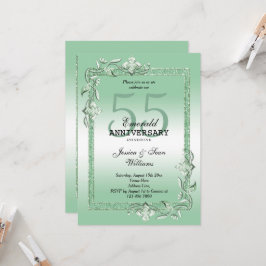 Emerald Gem & Glitter 55th Wedding Kaart